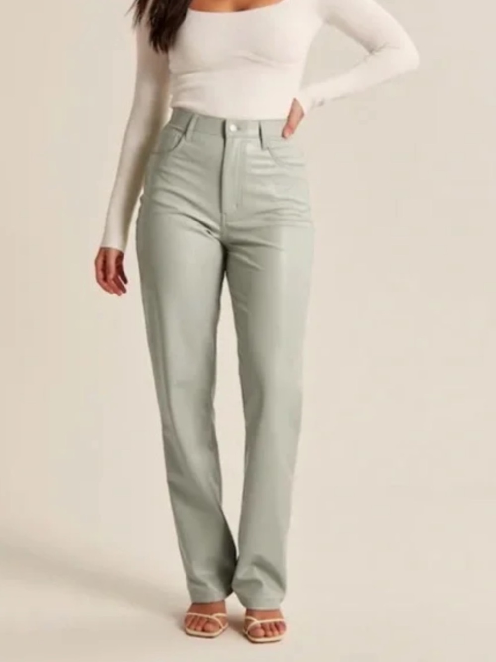 Abercrombie & Fitch 90’s Straight Leg Vegan Leather Pant